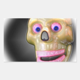 Pegatina Rectangular Grinning Spookan Color Skull Halloween
