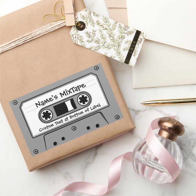 Pegatina Rectangular Grises Audio Cassette Tap (Regalar)