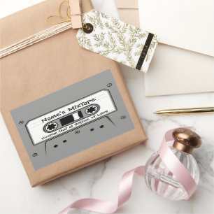 Pegatina Rectangular Grises Audio Cassette Tap