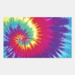 Pegatina Rectangular Groovy Tie Dye Hippie Style
