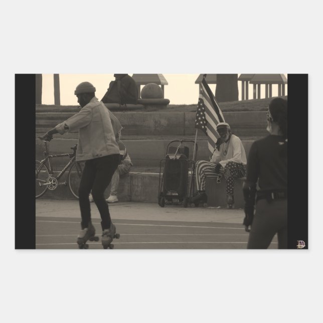 Pegatina Rectangular Groovy United Skates Summertime Photo (Anverso)