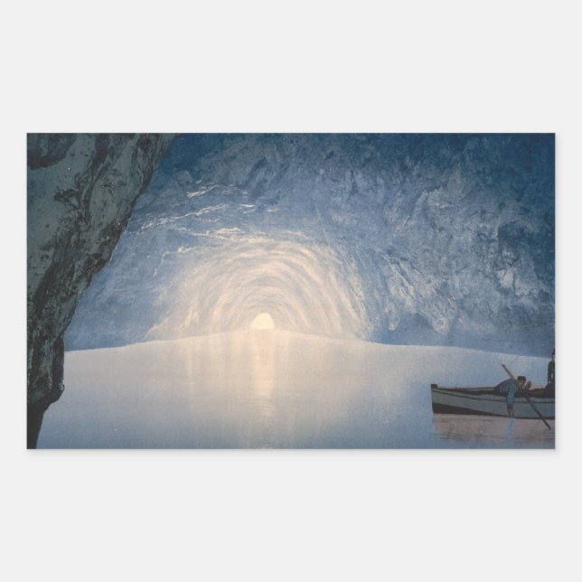 Pegatina Rectangular Grotto azul, isla de Capri, Campania, Italia (Anverso)