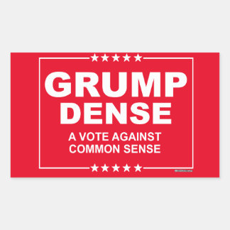 Pegatina Rectangular GRUMP DENSE 2016 - Un voto en contra del sentido c