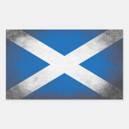 Pegatina Rectangular Grunge de la bandera de Escocia