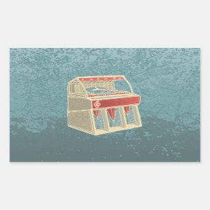 Pegatina Rectangular Grunge Jukebox