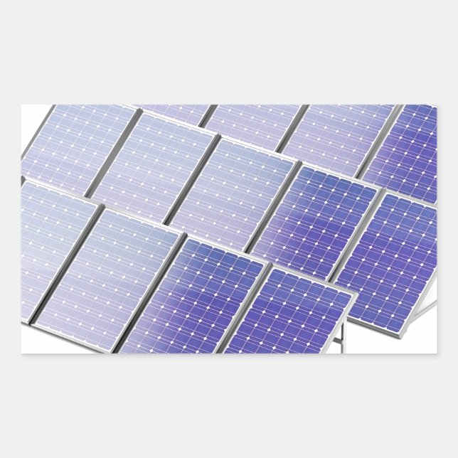 Pegatina Rectangular Grupo de los paneles solares (Anverso)