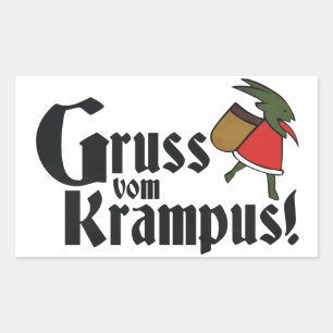Pegatina Rectangular Gruss Vom Krampus