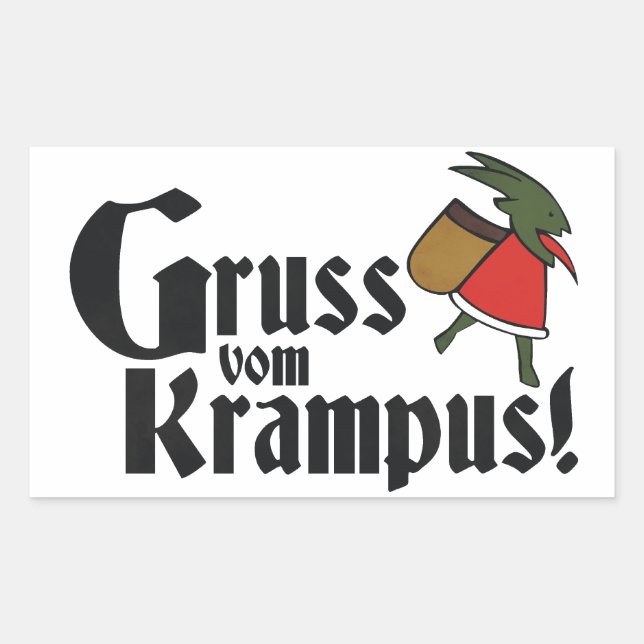 Pegatina Rectangular Gruss Vom Krampus (Anverso)