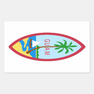 Pegatina Rectangular GUAM - emblema/bandera/escudo de armas/símbolo