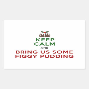 Pegatina Rectangular Guarde el pudín tranquilo de Figgy
