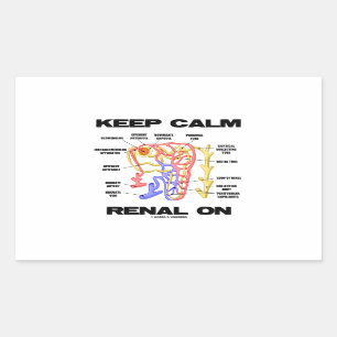 Pegatina Rectangular Guarde renal tranquilo en (riñón Nephron)