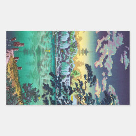 Pegatina Rectangular Guay japón Ueno Shinobazu Pond Tsuchiya Koitsu