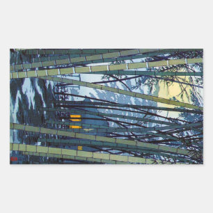 Pegatina Rectangular Guay japonés Shiro Kasamatsu Bamboo verano tempran