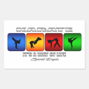 Pegatina Rectangular Guay Karate Es Una Forma De Vida