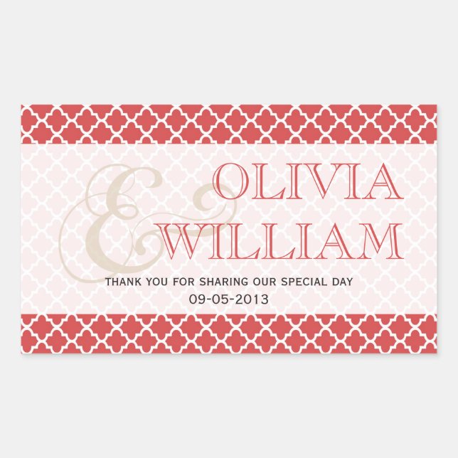 Pegatina Rectangular Guayaba jugosa, azulejos marroquíes y favores matr (Anverso)