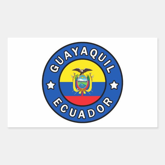 Pegatina Rectangular Guayaquil Ecuador (Anverso)