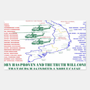 PEGATINA RECTANGULAR GUERRA DE VIETNAM. VETERANO AMERICANO DEL EJÉRCITO