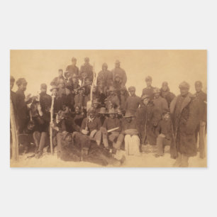 Pegatina Rectangular Guerreros de búfalo: la caballería norteamericana 