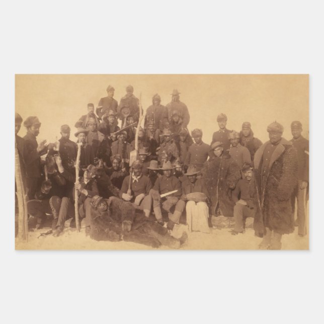 Pegatina Rectangular Guerreros de búfalo: la caballería norteamericana  (Anverso)