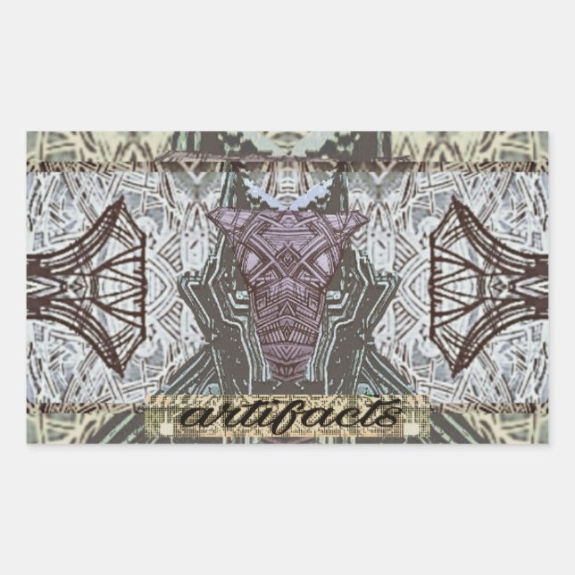 Pegatina Rectangular guía de objetos enmascarados (Anverso)