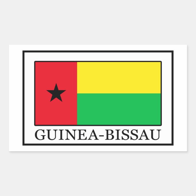 Pegatina Rectangular Guinea-Bissau (Anverso)