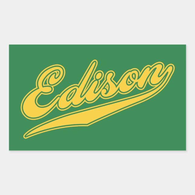 Pegatina Rectangular Guión de Edison (Anverso)