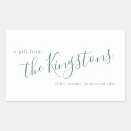 Pegatina Rectangular Guión de nombre de familia Juniper