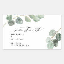 Guión moderno elegante vintage eucalipto no foto