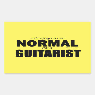 Pegatina rectangular guitarista normal