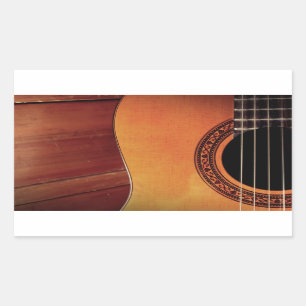 Pegatina Rectangular Guitarra Acústica