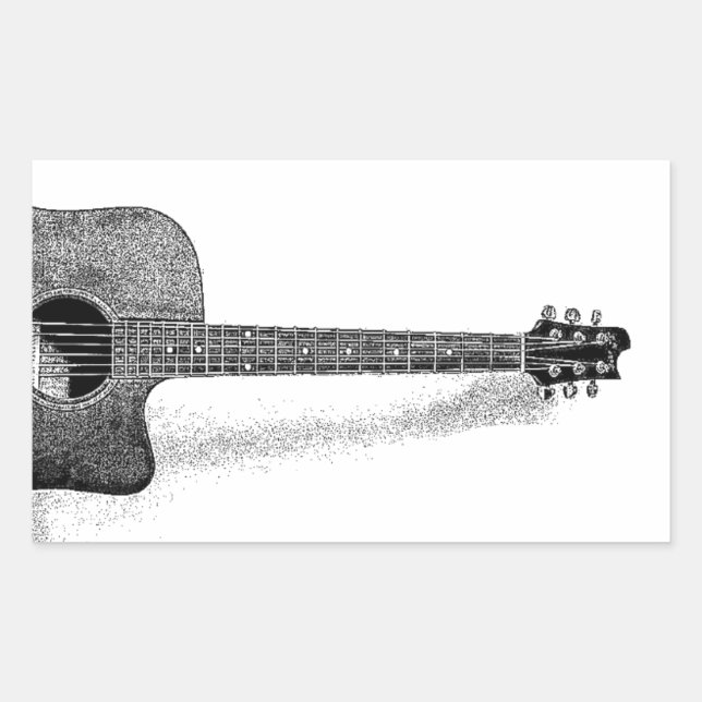 Pegatina Rectangular Guitarra clásica (Anverso)