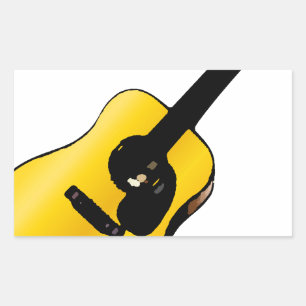 Pegatina Rectangular Guitarra de arte pop