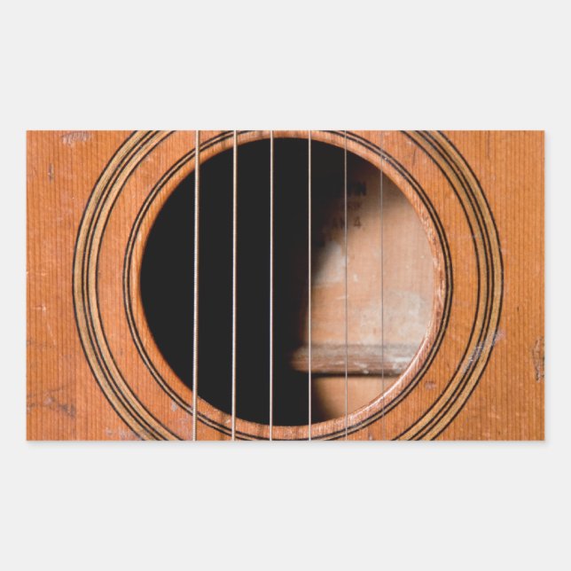 Pegatina Rectangular Guitarra rusa (Anverso)