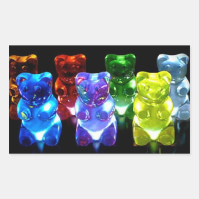 Pegatina Rectangular Gummy Bears (Anverso)
