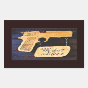 Pegatina Rectangular Gun
