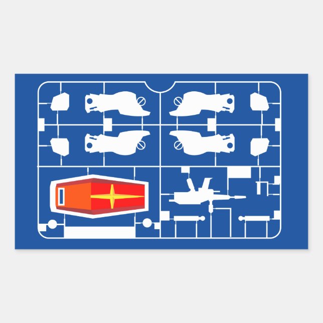 Pegatina Rectangular gundam rx 78 amuro ray gunpla builder runner hobby (Anverso)