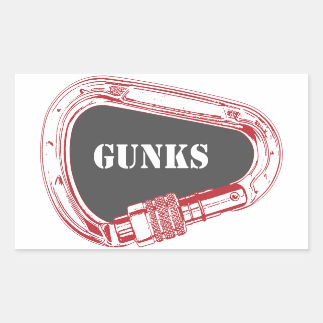 Pegatina Rectangular Gunks Climbing Carabiner (Anverso)