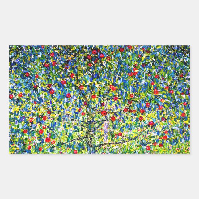 Pegatina Rectangular Gustav Klimt Apple Tree (Anverso)