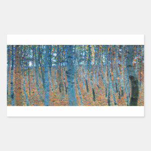 Pegatina Rectangular Gustav Klimt Beech Tree Forest Grove