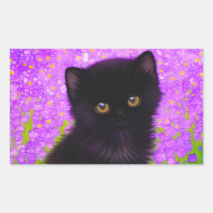 Pegatina Rectangular Gustav Klimt Cat