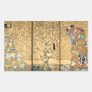 Pegatina Rectangular Gustav Klimt - Friso Stoclet Árbol de la Vida