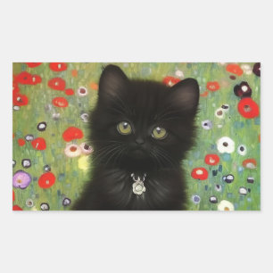 Pegatina Rectangular Gustav Klimt Kitten