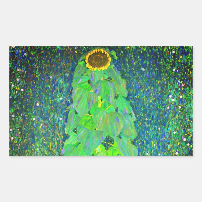 Pegatina Rectangular Gustav Klimt Sunflower (Anverso)