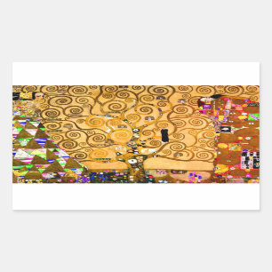 Pegatina Rectangular Gustav Klimt Tree of Life