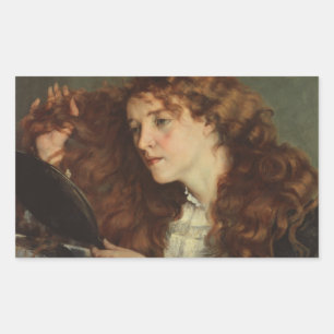 Pegatina Rectangular Gustave Courbet - Jo, el bello Chica irlandés