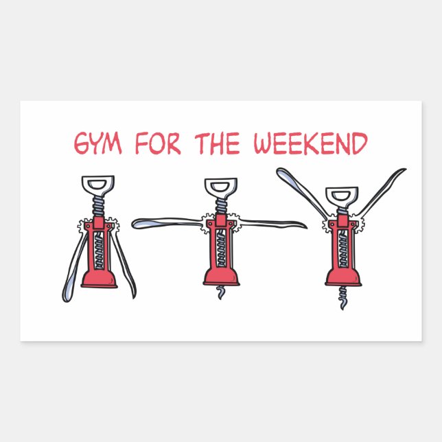 Pegatina Rectangular Gym for the weekend (Anverso)
