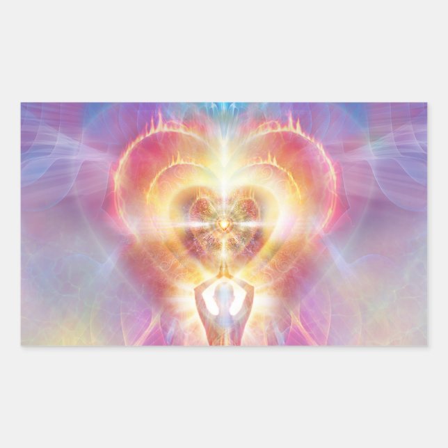 Pegatina Rectangular H120-Corazón en llamas (Anverso)
