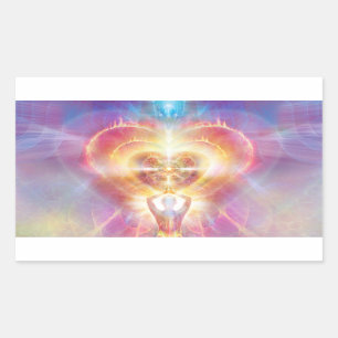 Pegatina Rectangular H120-Corazón en llamas