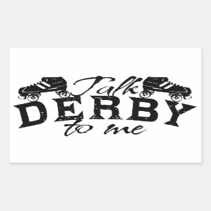 Pegatina Rectangular Hable Derby conmigo, Roller Derby