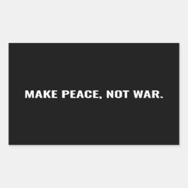 Pegatina Rectangular Hacer la paz no la guerra personalizado minimalist
